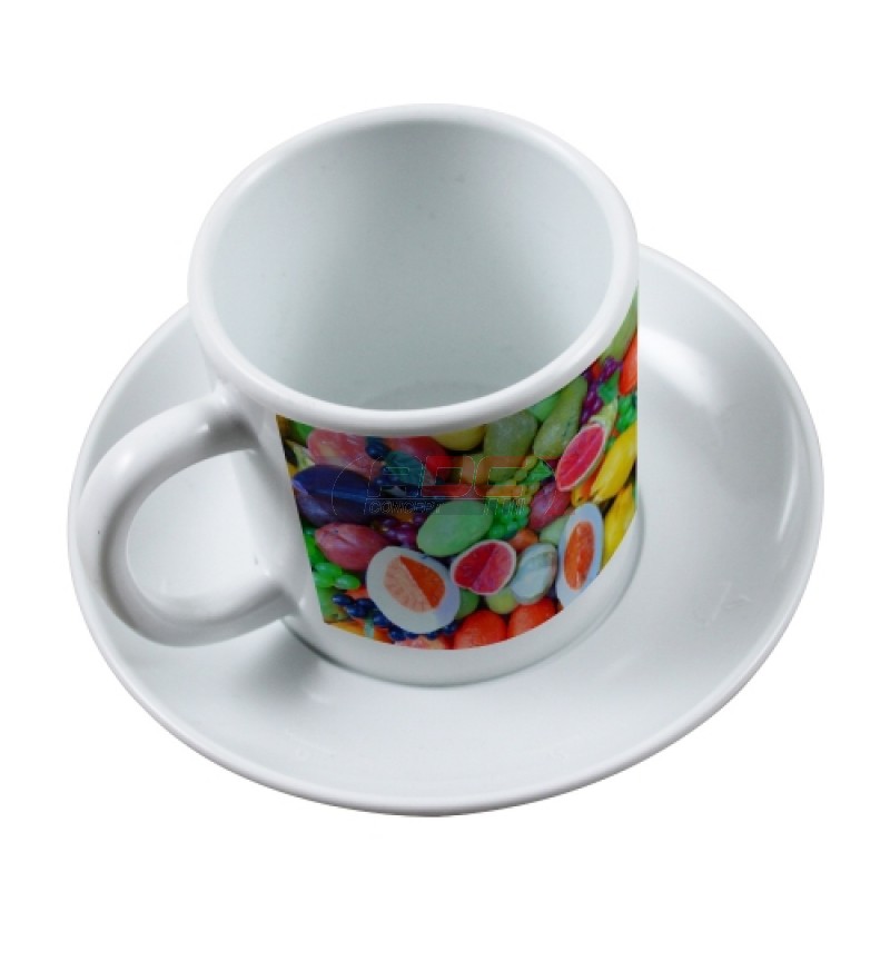 Tasse à café + soucoupe en polymère (plastique) incassable ...